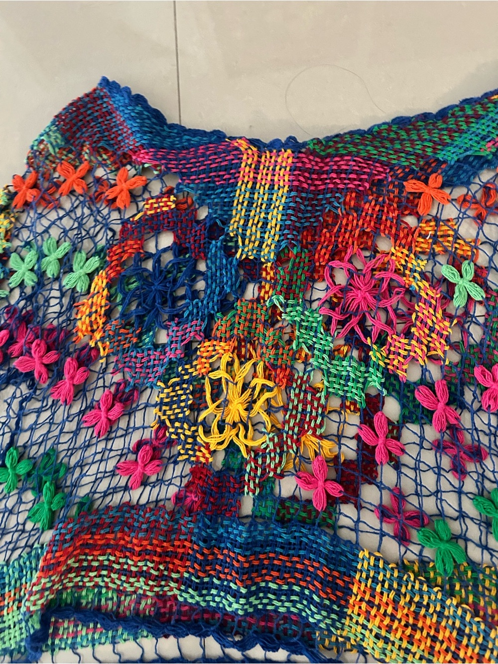 Brazilian handmade Multicolor Crochet Two-Piece Dress Set cover up unique - Picture 6 of 6